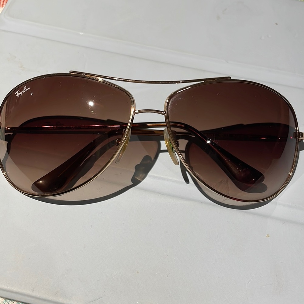 Ray Ban aviators brown and  gold